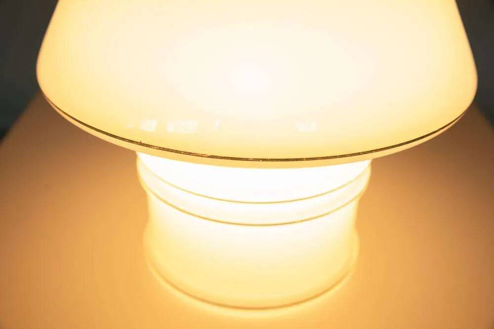 Vintage glass table lamp from the 70s, space age mushroom.