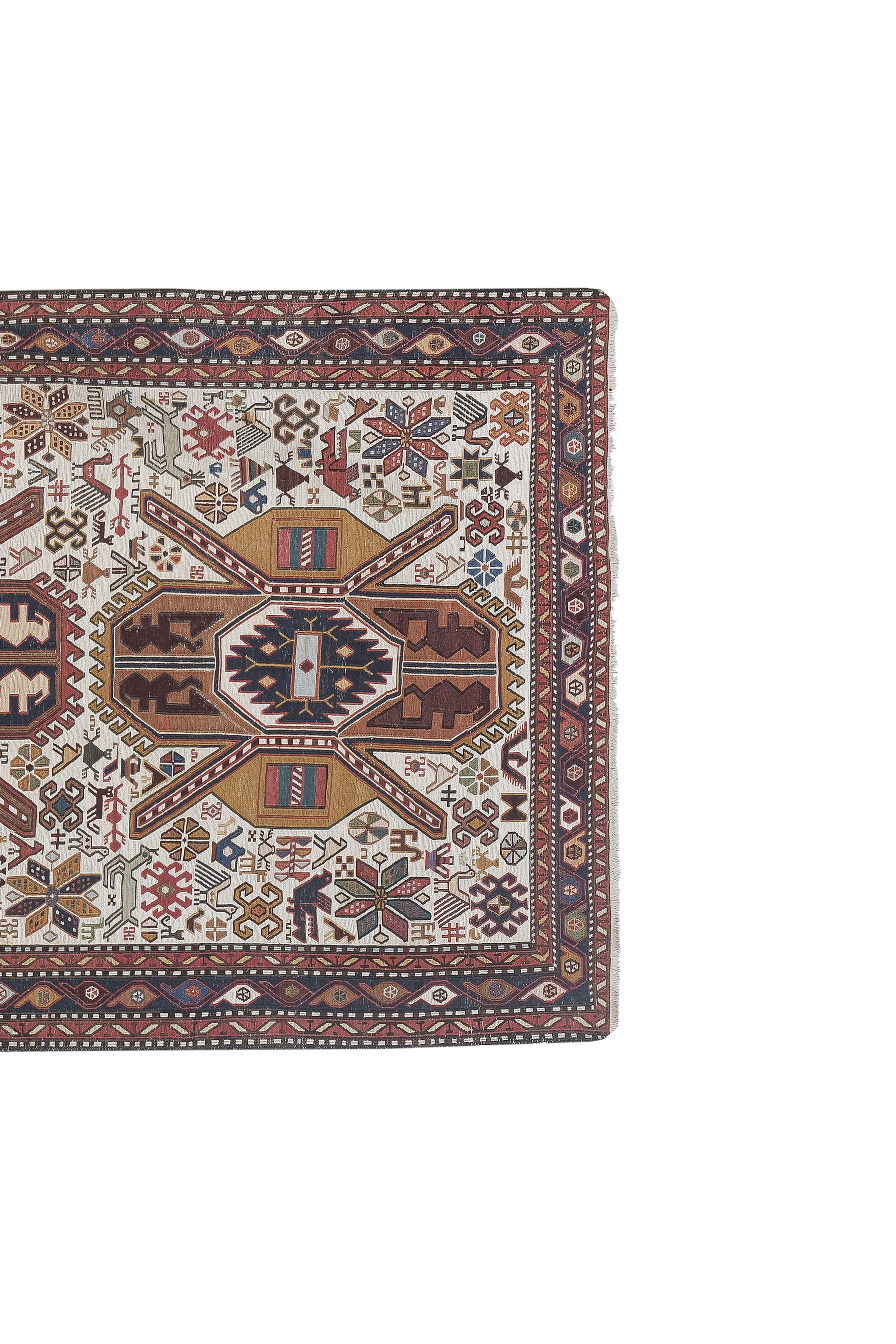 Vintage Turkish rug from Oushak, hand-woven 107x192 cm