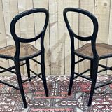Pair of chairs Napoleon III XIXth in norci wood and mother-of-pearl inlay