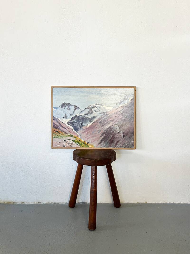 Painting "Mountain", oil on hardboard