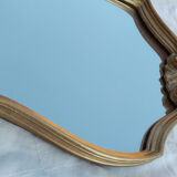 Golden lyre-shaped mirror, 30x45cm