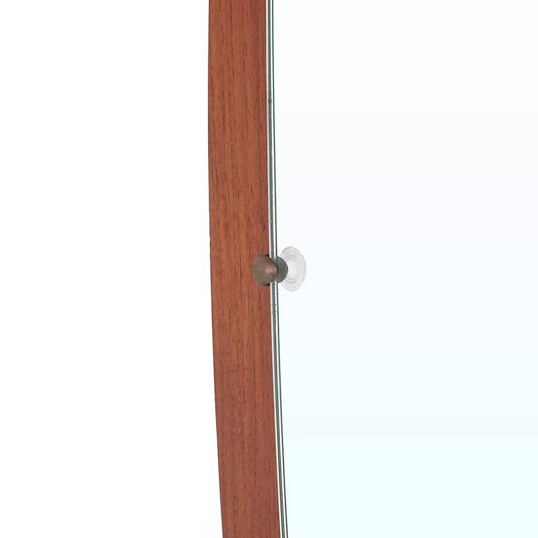 Oval wall mirror in teak, 1960s