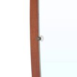 Oval wall mirror in teak, 1960s