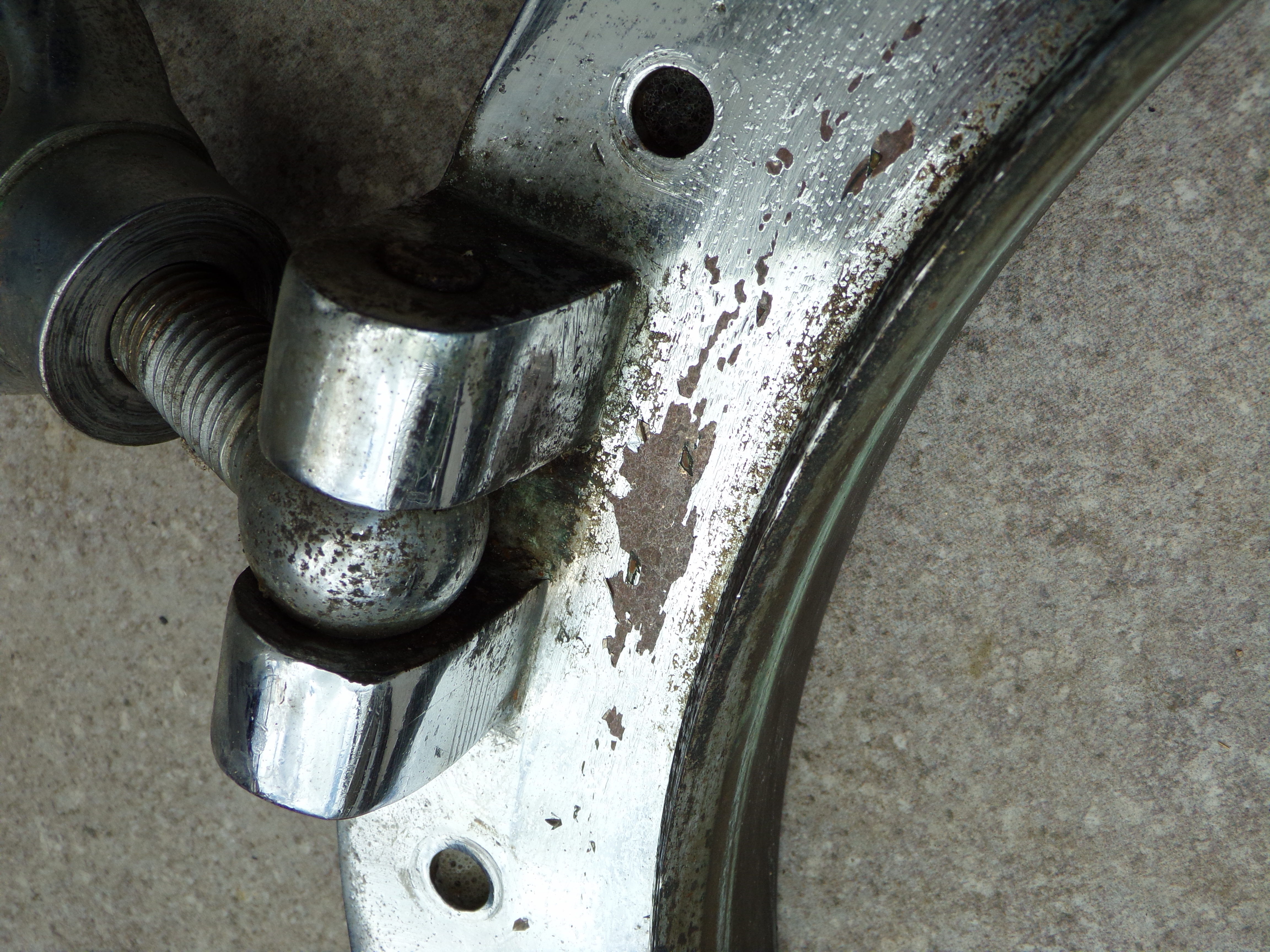 Old boat window in chrome bronze Ø40cm