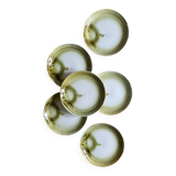 Set of 6 Moulin des Loups fish flat plates