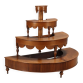 Antique walnut shelf in a semi-round shape, Italy, 19th century.