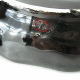 Ceramic compartmentalized leaf-shaped dish - vintage 50s