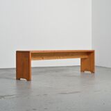 Pair of solid pine benches, France, circa 1975