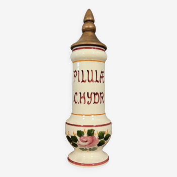 Pot couvert de Pharmacie Vintage en faïence de Clamecy époque XXeme siècle