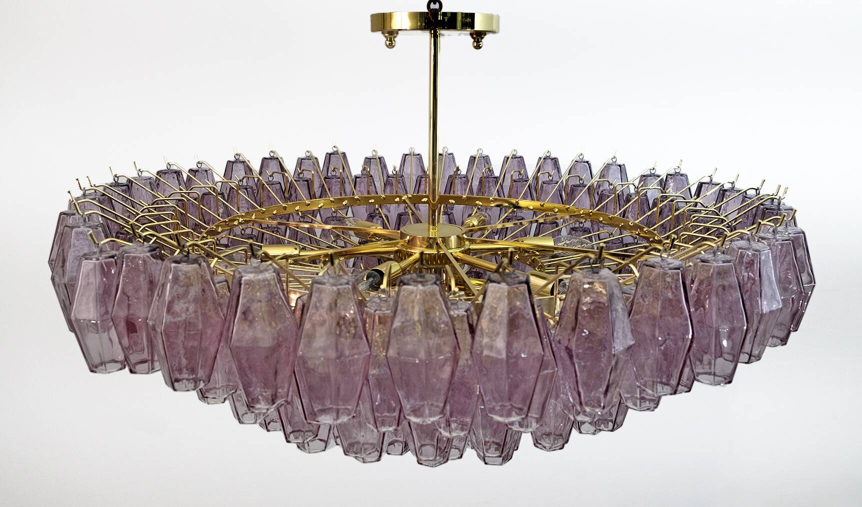 Carlo Scarpa Style Mid-Century Murano Glass Poliedri Chandelier by Venini