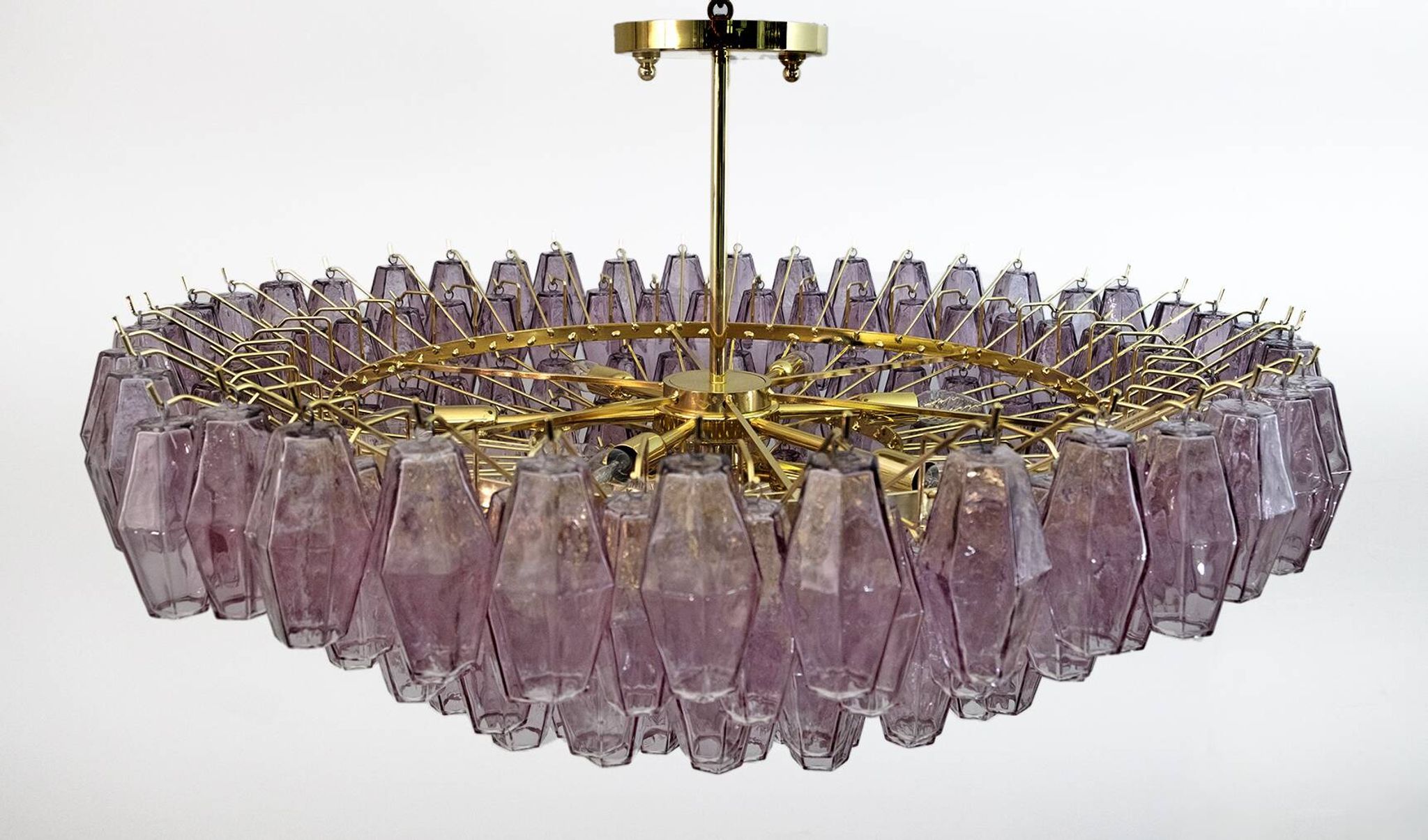 Carlo Scarpa Style Mid-Century Murano Glass Poliedri Chandelier by Venini