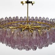 Carlo Scarpa Style Mid-Century Murano Glass Poliedri Chandelier by Venini