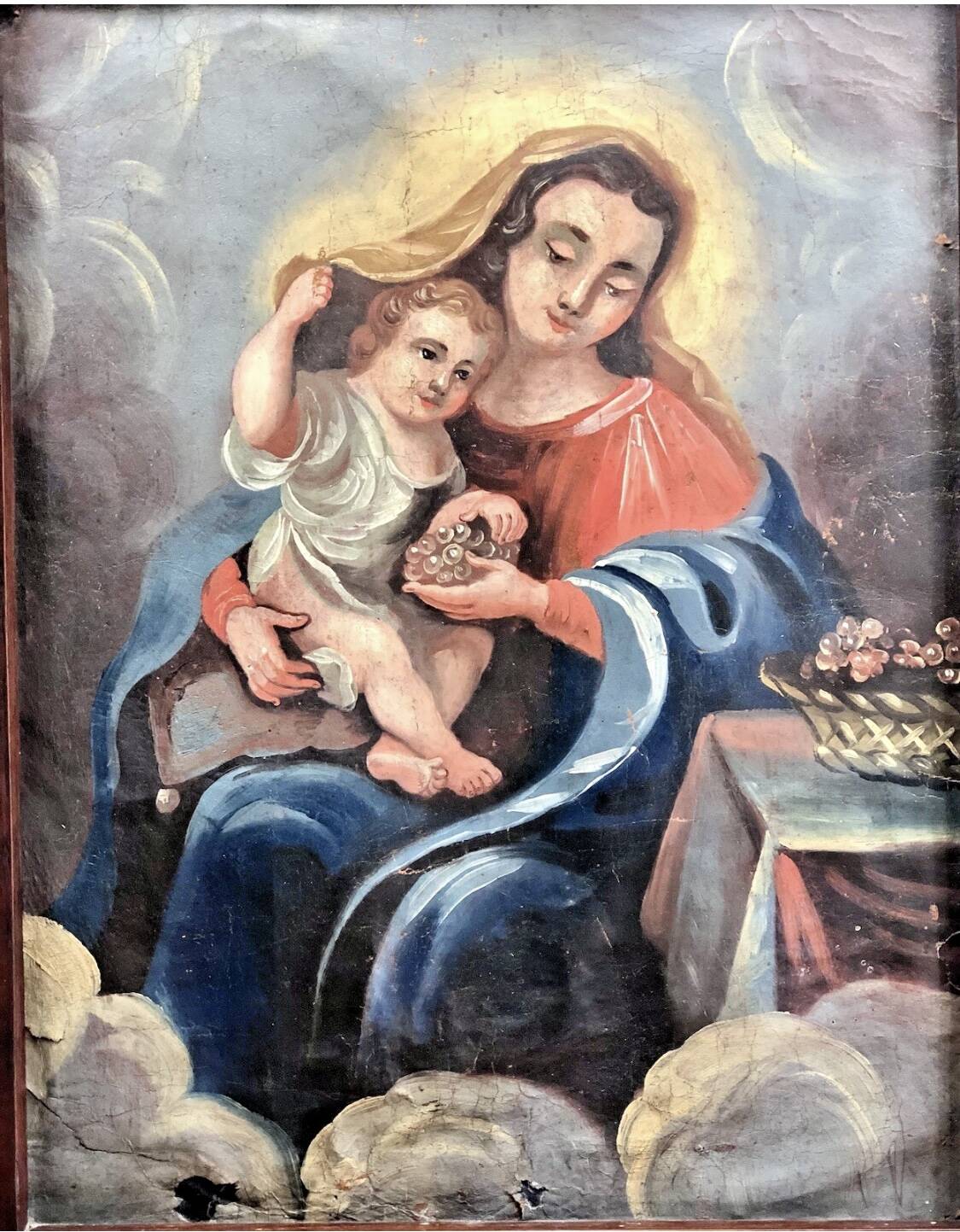 Oil painting on canvas XVIII Virgin and Child