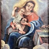 Oil painting on canvas XVIII Virgin and Child