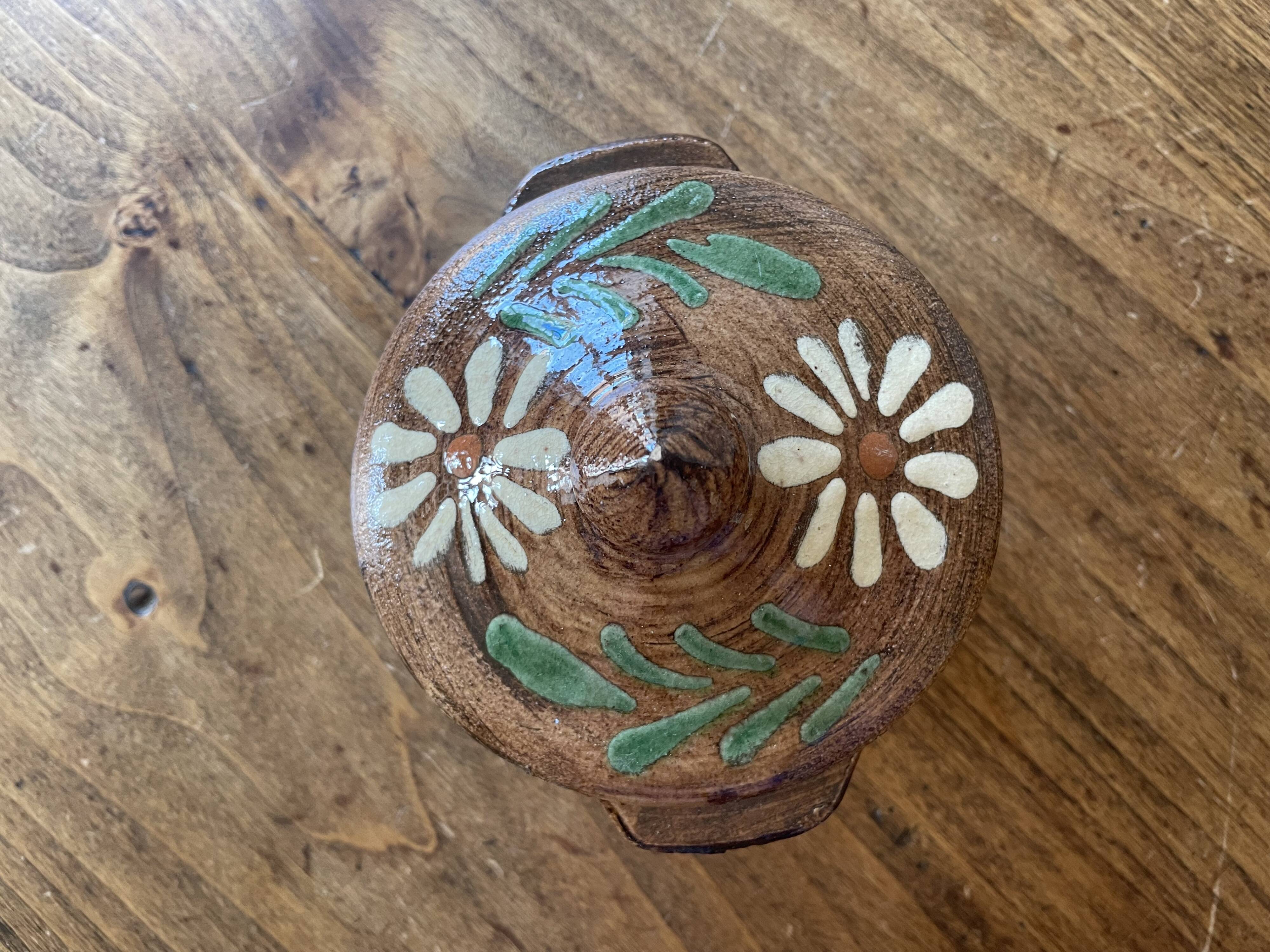 Small Alsatian pot in glazed ceramic