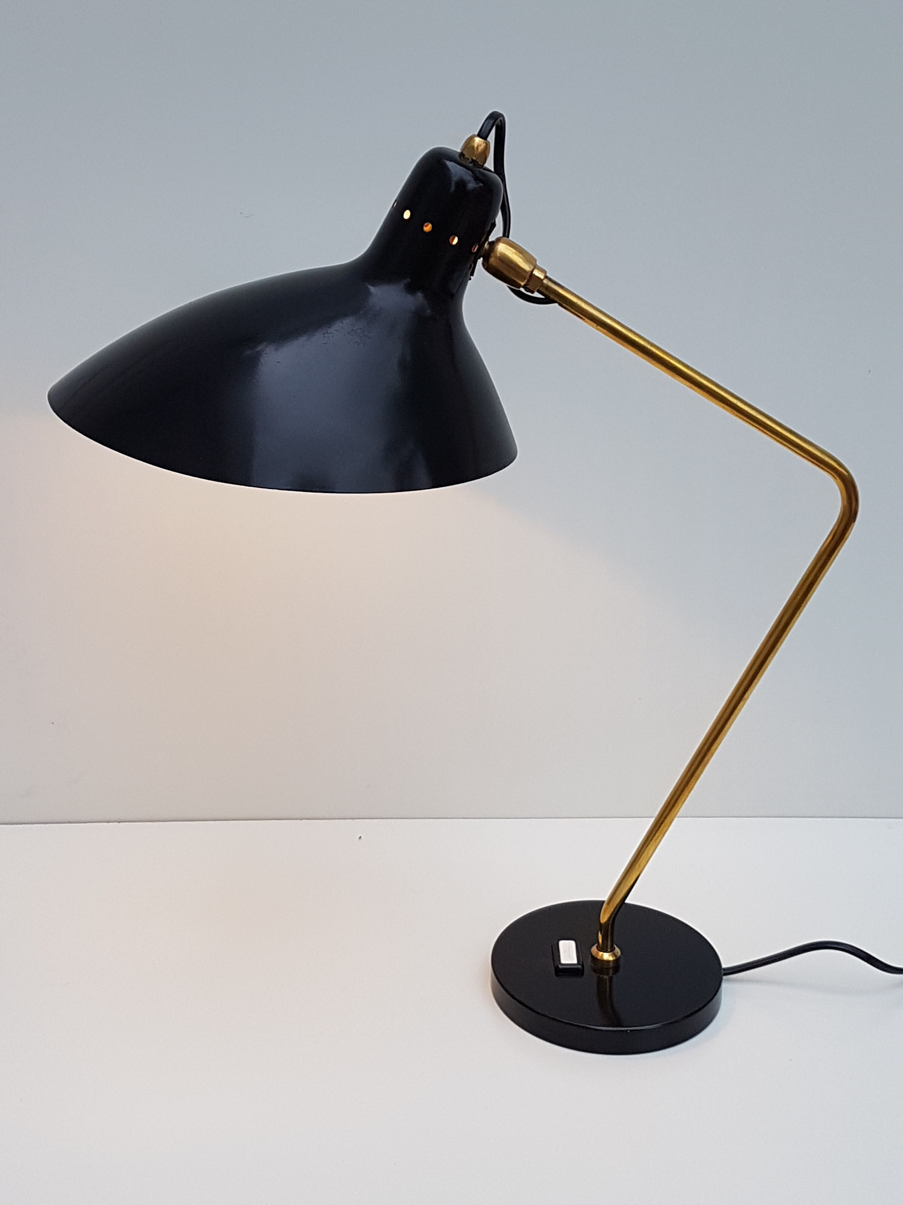 Black office vintage lamp by Jean Boris Lacroix - 1965