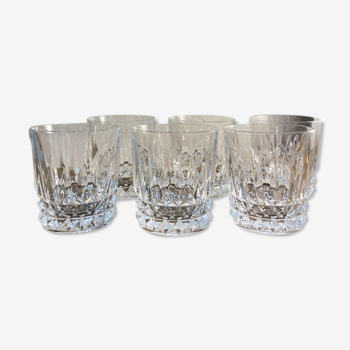 Series of 6 crystal whiskey glasses