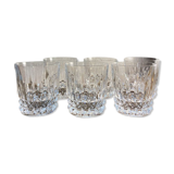 Series of 6 crystal whiskey glasses