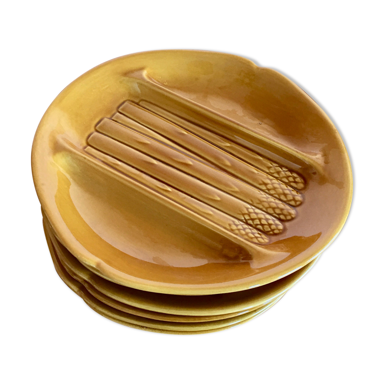 Set de 6 assiettes à asperges de Salins les bains