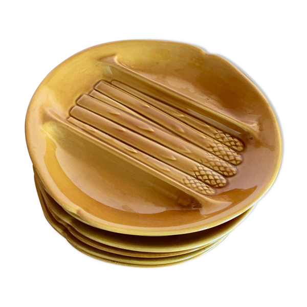 Set de 6 assiettes à asperges de Salins les bains