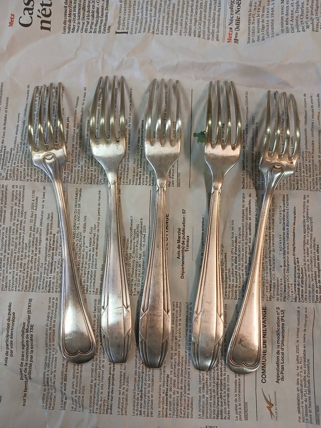 Set of 10 antique silver-plated cutlery