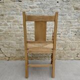Light wooden neo-rock chair and 1940s mulella seat