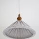 Pleated curtain Olga in linen and cotton with fine classic grey stripes.