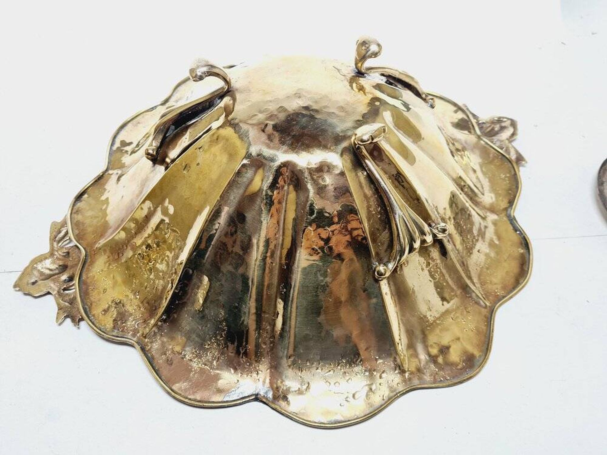 Art Deco hammered bowl on stand, Germany, 1930s
