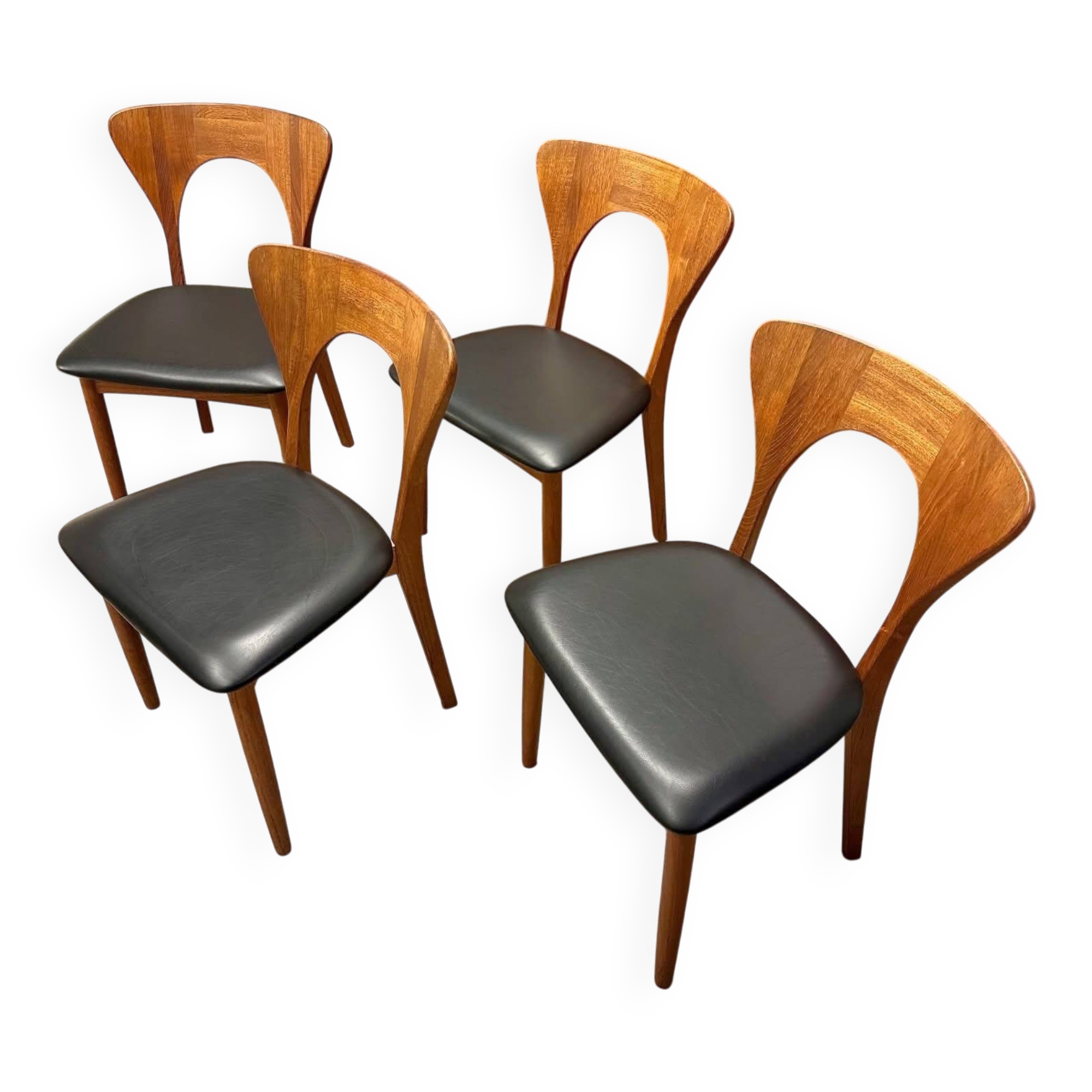 Suite de 4 chaises en teck par Niels Koefoed, 1960