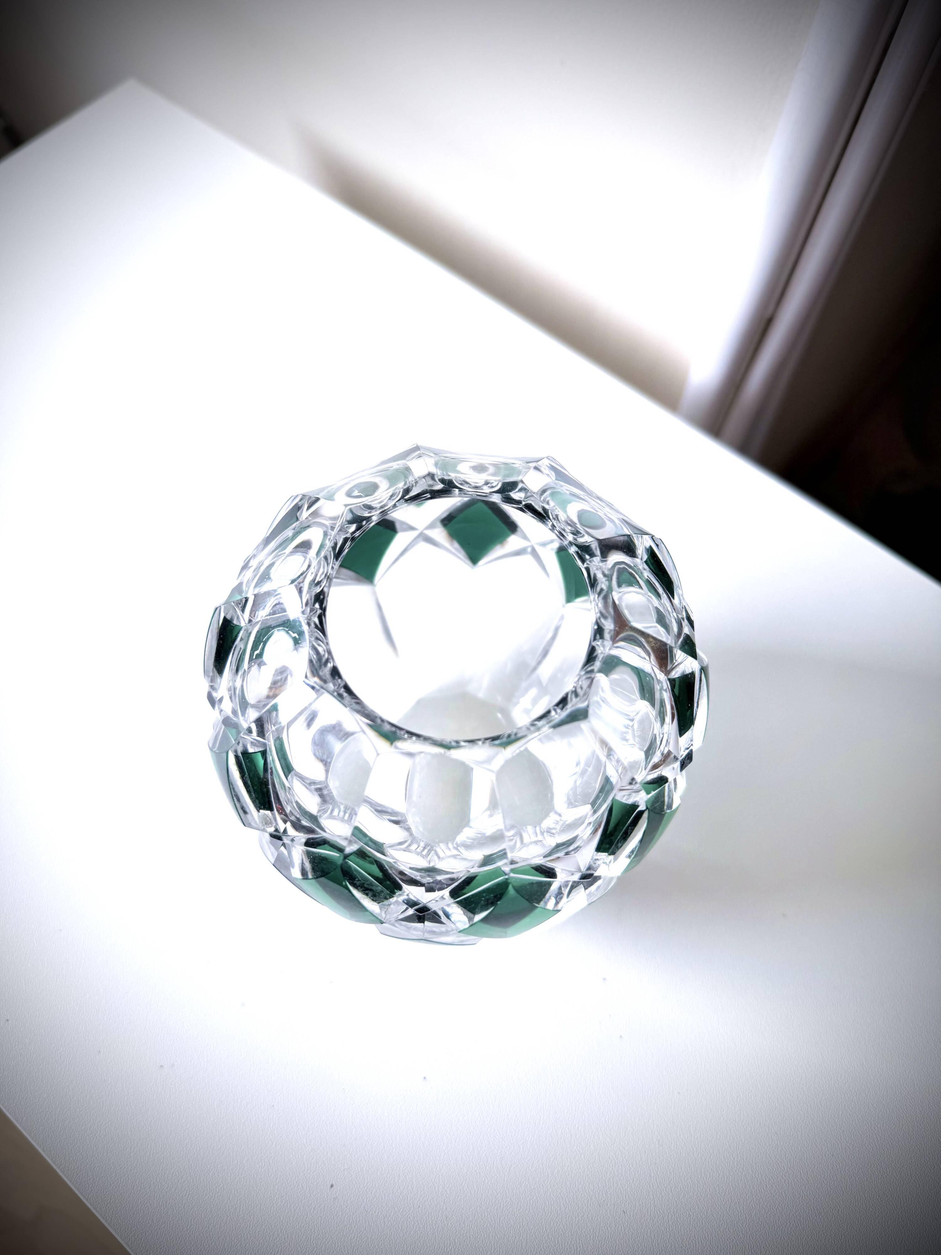 Engraved crystal vase Val Saint-Lambert