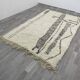 Traditional handmade natural wool Berber rug 2/3 m
