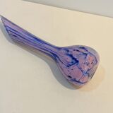 Blue and pink blown glass soliflore vase, La Rochère Murano style