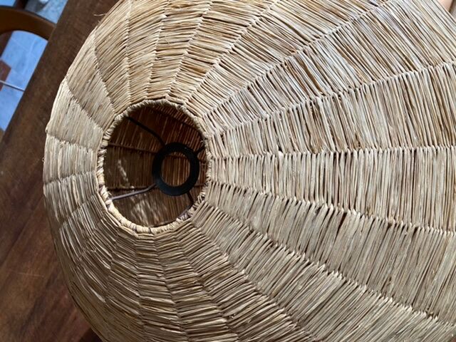 Large hanging in vintage raffia