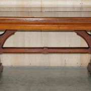 Victorian Gothic library table in antique oak