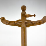 Vintage all-wood coat stand, Czechoslovakia, 1950's