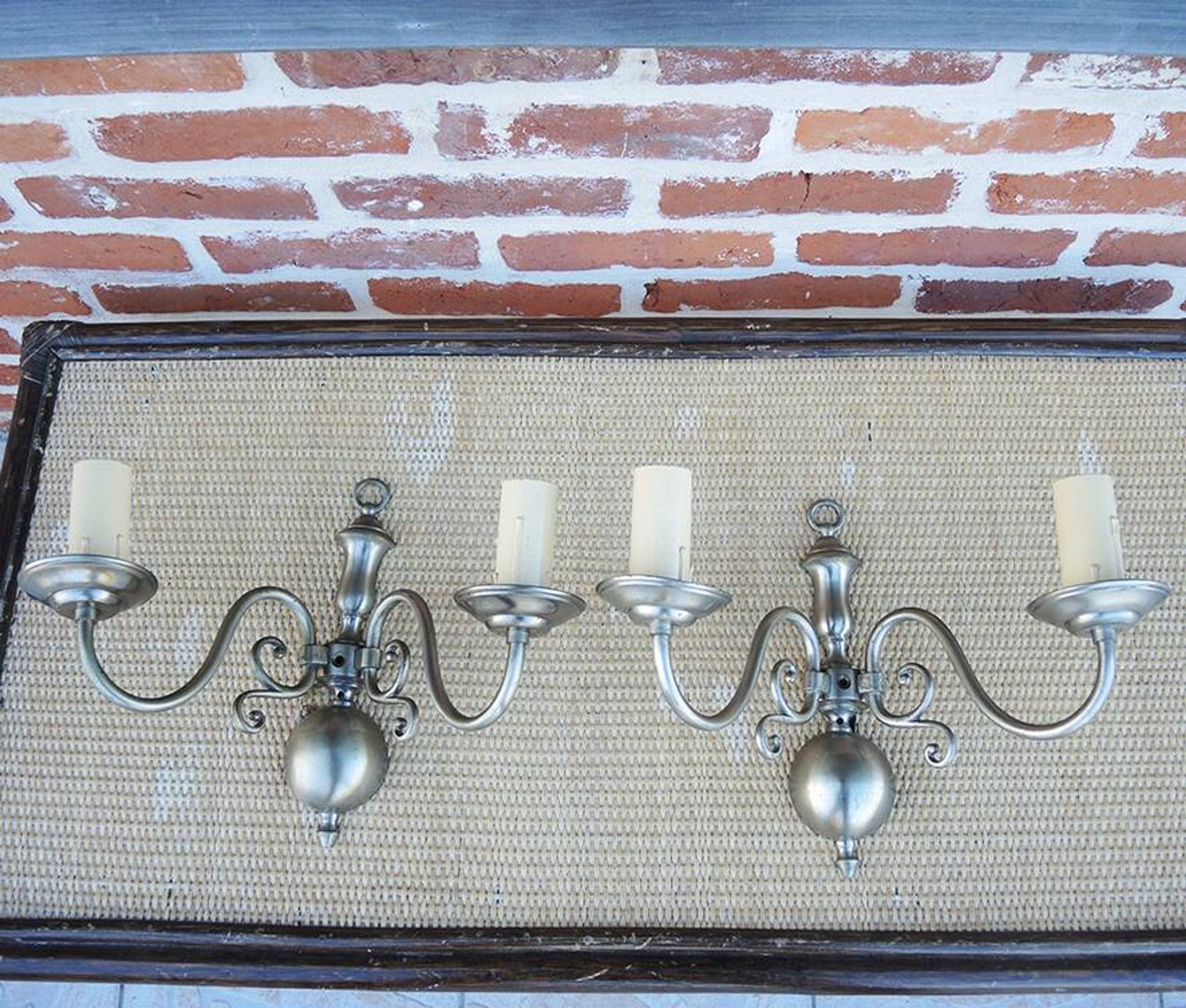 2 anciennes appliques hollandaises 2-ampoules
