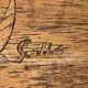 Antique wooden tray with marquetry signed Gallé