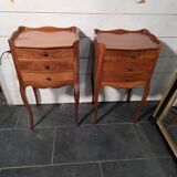 Pair of Louis XV style bedside tables in cherry wood.