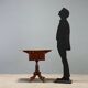 Petite table ancienne victorienne en acajou avec incrustations, Angleterre, XIXe siècle