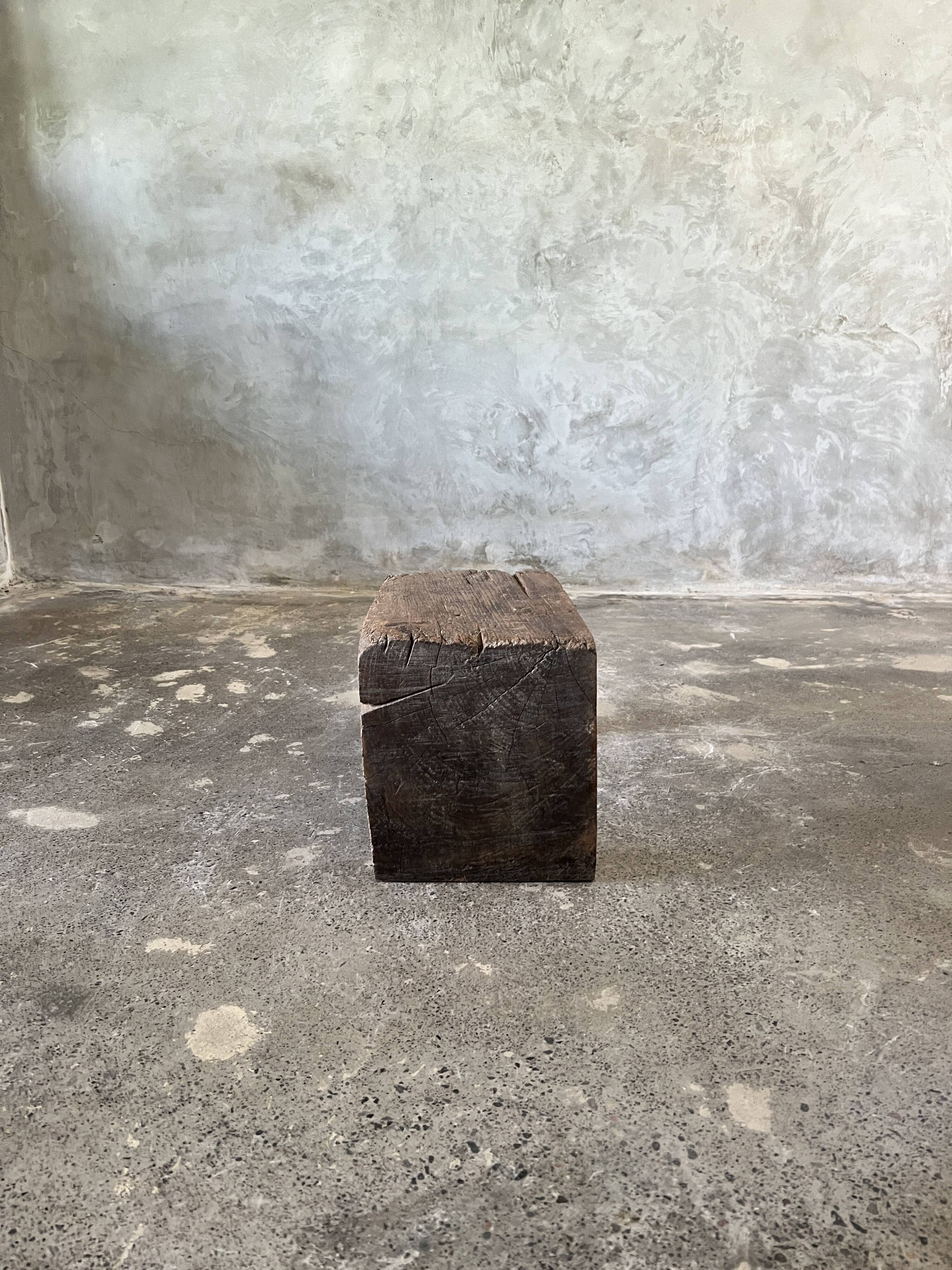 Low stool in old Asian monoxyl teak