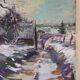 Oil on canvas, landscape under the snow, Jacques Wallart