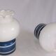 Pair of duck blue and white opaline lamps