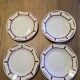 Lot of 4 flat and deep Art Deco plates Badonviller series Louise