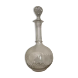 Carafe boule en cristal ciselé ancienne