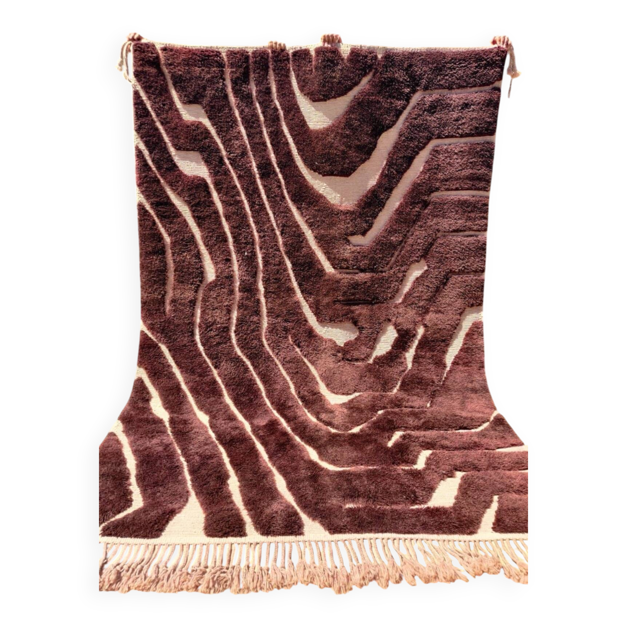 Mrirt rug 300x200 cm – Thick premium wool, abstract chocolate pattern