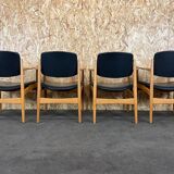 4x 60s 70s dining armchairs Danish design oak Denmark