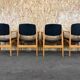 4 Danish design dining chairs from the 60s and 70s, oak, Denmark.