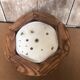 Old Bubble Glass Ceiling Light + Vintage Wood Contour #A705