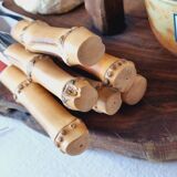 Set of 6 bamboo handled cheese knives