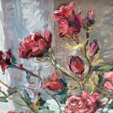 Oil painting on canvas around 2005 signed dimensions: height -77cm- width -62 cm-